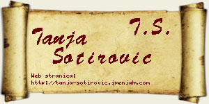 Tanja Sotirović vizit kartica